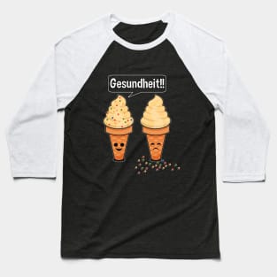 Sprinkle Sneezing Ice Cream Cone Says Gesundheit Funny Baseball T-Shirt